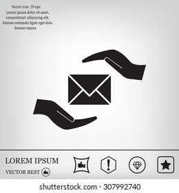 insurance correspondence icon vector design
