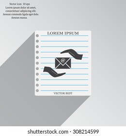 insurance correspondence icon vector design