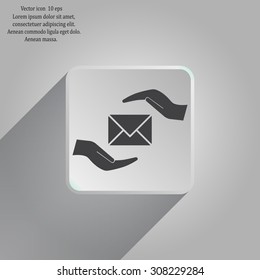 insurance correspondence icon vector design