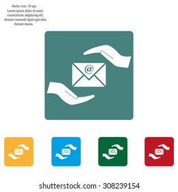 insurance correspondence icon vector design