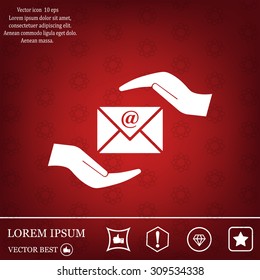 insurance correspondence icon vector design