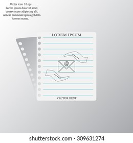 insurance correspondence icon vector design