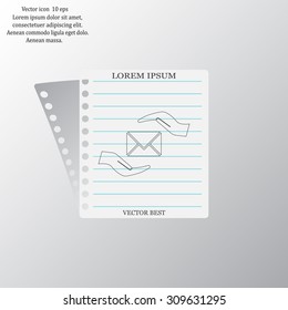insurance correspondence icon vector design