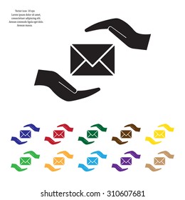 insurance correspondence icon vector design