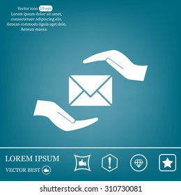 insurance correspondence icon vector design