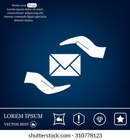 insurance correspondence icon vector design