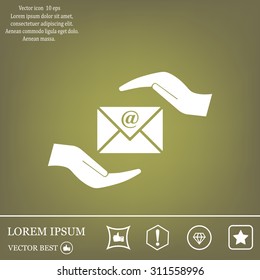 insurance correspondence icon vector design