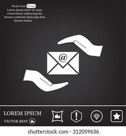 insurance correspondence icon vector design