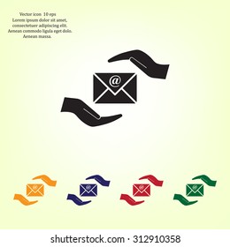insurance correspondence icon vector design