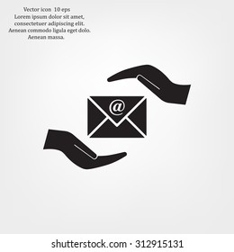 insurance correspondence icon vector design