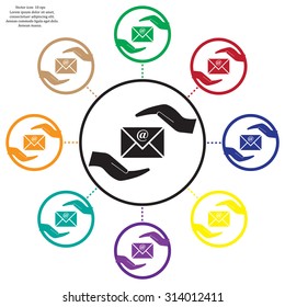 insurance correspondence icon vector design