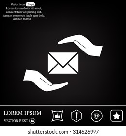 insurance correspondence icon vector design