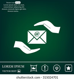 insurance correspondence icon vector design