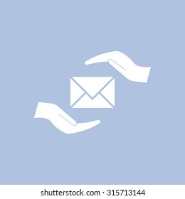 insurance correspondence icon vector design