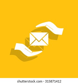 insurance correspondence icon vector design