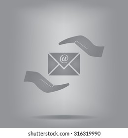 insurance correspondence icon vector design