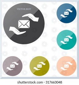 insurance correspondence icon vector design