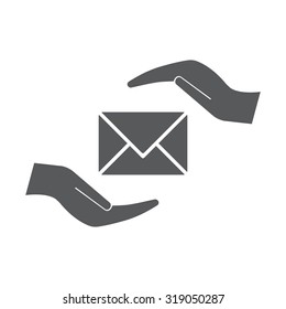insurance correspondence icon vector design