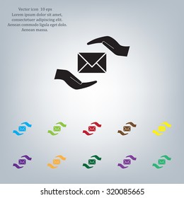 insurance correspondence icon vector design
