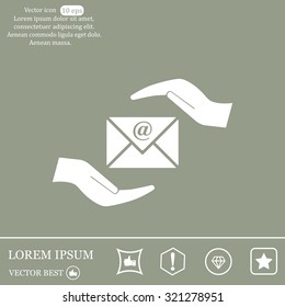 insurance correspondence icon vector design