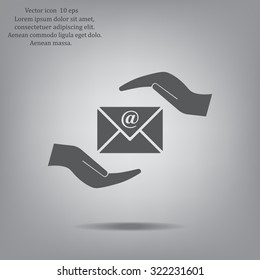 insurance correspondence icon vector design