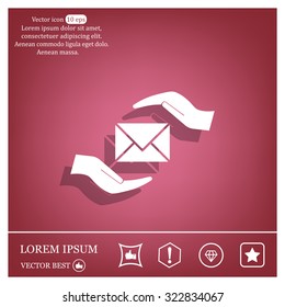 insurance correspondence icon vector design