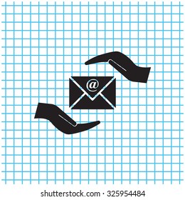 insurance correspondence icon vector design