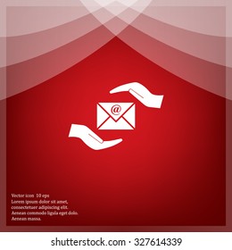insurance correspondence icon vector design