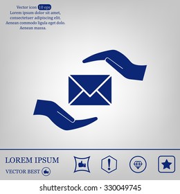 insurance correspondence icon vector design