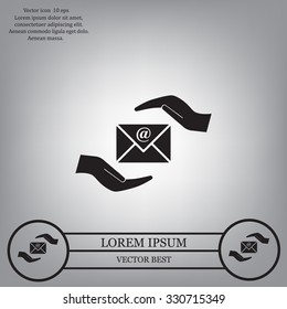 insurance correspondence icon vector design