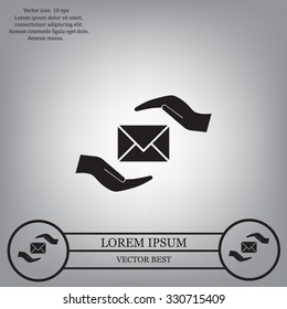 insurance correspondence icon vector design