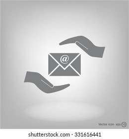 insurance correspondence icon vector design