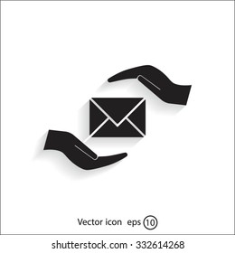 insurance correspondence icon vector design