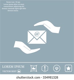 insurance correspondence icon vector design