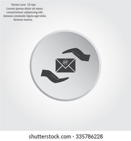insurance correspondence icon vector design