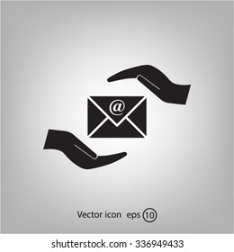 insurance correspondence icon vector design