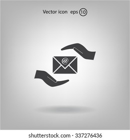 insurance correspondence icon vector design