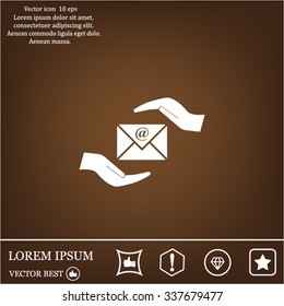 insurance correspondence icon vector design