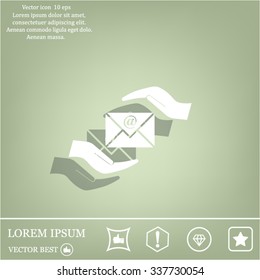 insurance correspondence icon vector design