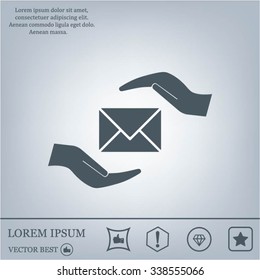 insurance correspondence icon vector design