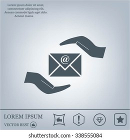 insurance correspondence icon vector design