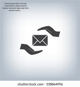 insurance correspondence icon vector design