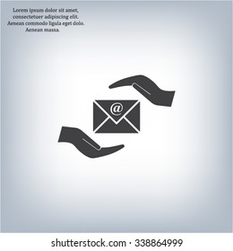 insurance correspondence icon vector design
