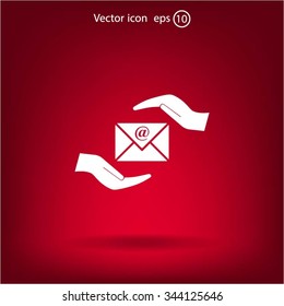 insurance correspondence icon vector design