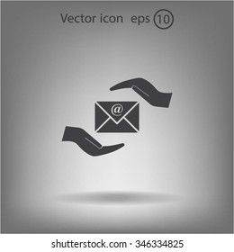 insurance correspondence icon vector design