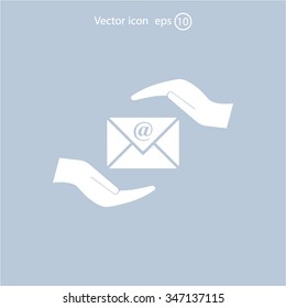 insurance correspondence icon vector design