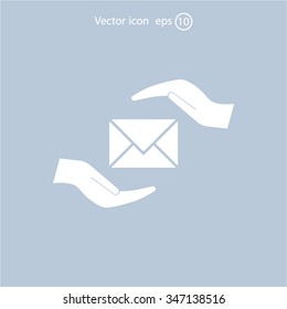 insurance correspondence icon vector design