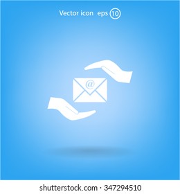 insurance correspondence icon vector design