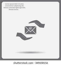 insurance correspondence icon vector design