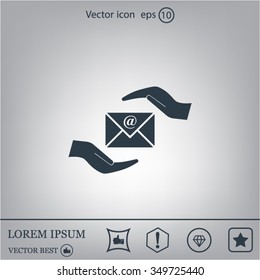 insurance correspondence icon vector design